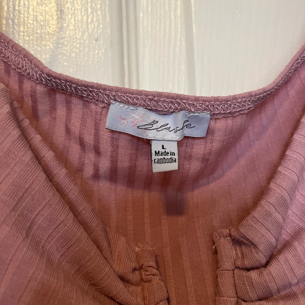 Cropped Ribbed Blouse - Picture 2 of 2